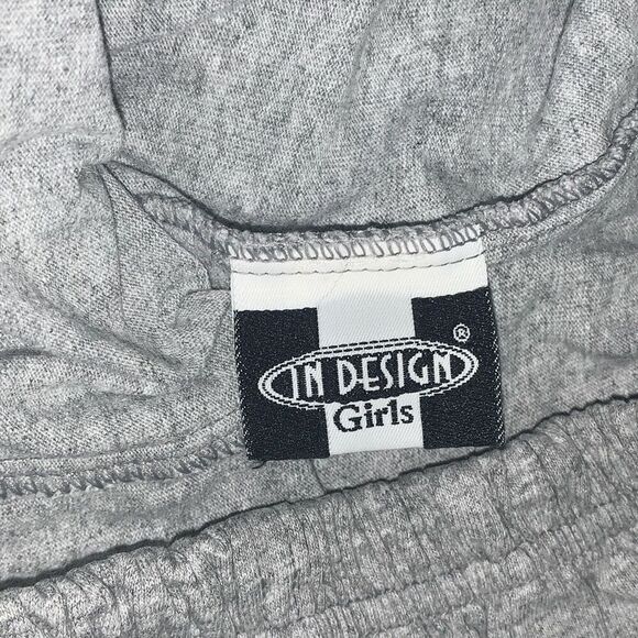 In Design Girls Size 14/16 Casual‎ Knit Shorts Gray Red Elastic Drawstring Waist - Picture 2 of 11